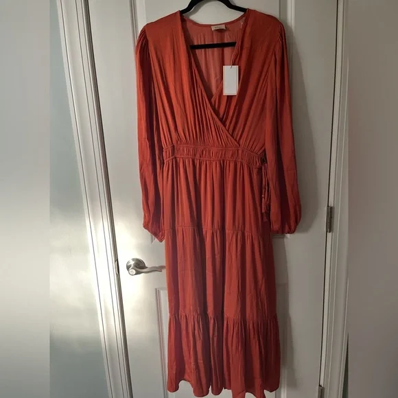 burnt orange tiered dress Rust Orange Maxi Dress - Ruffle Tiered Maxi Dress - Orange Gown